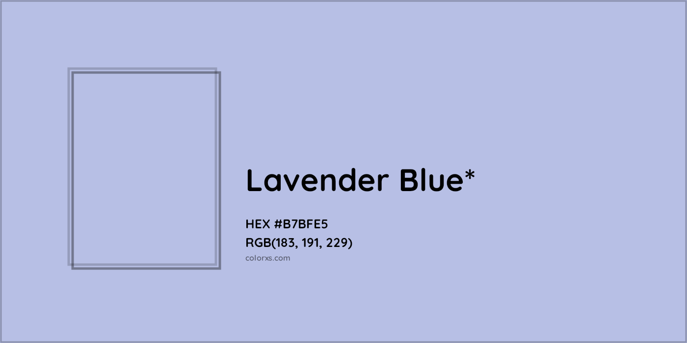 HEX #B7BFE5 Color Name, Color Code, Palettes, Similar Paints, Images