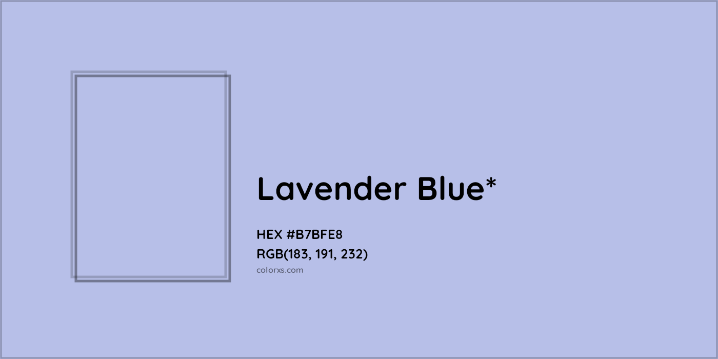 HEX #B7BFE8 Color Name, Color Code, Palettes, Similar Paints, Images