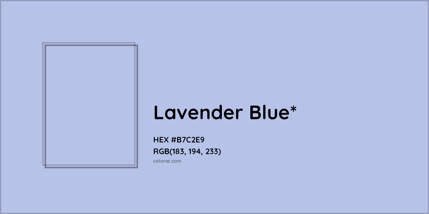HEX #B7C2E9 Color Name, Color Code, Palettes, Similar Paints, Images