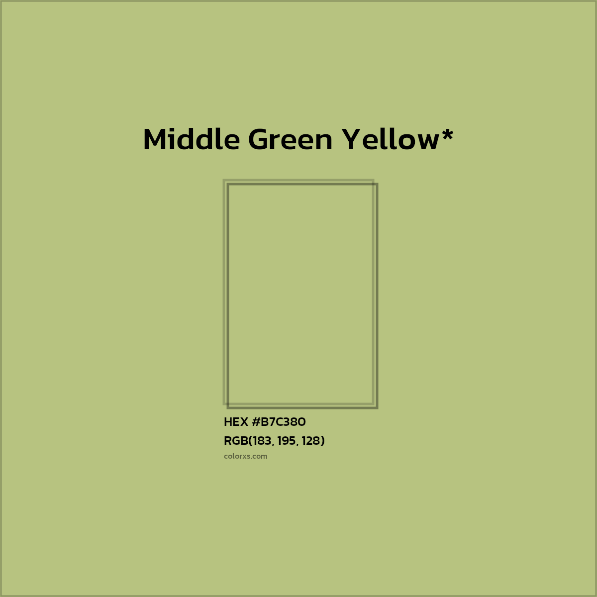 HEX #B7C380 Color Name, Color Code, Palettes, Similar Paints, Images