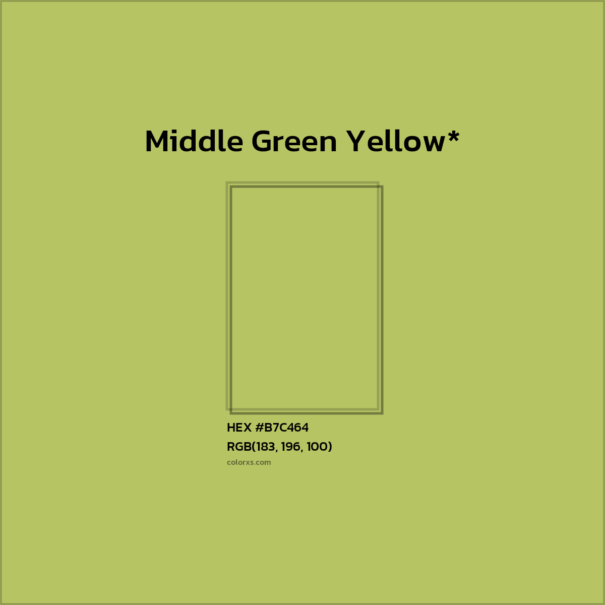 HEX #B7C464 Color Name, Color Code, Palettes, Similar Paints, Images