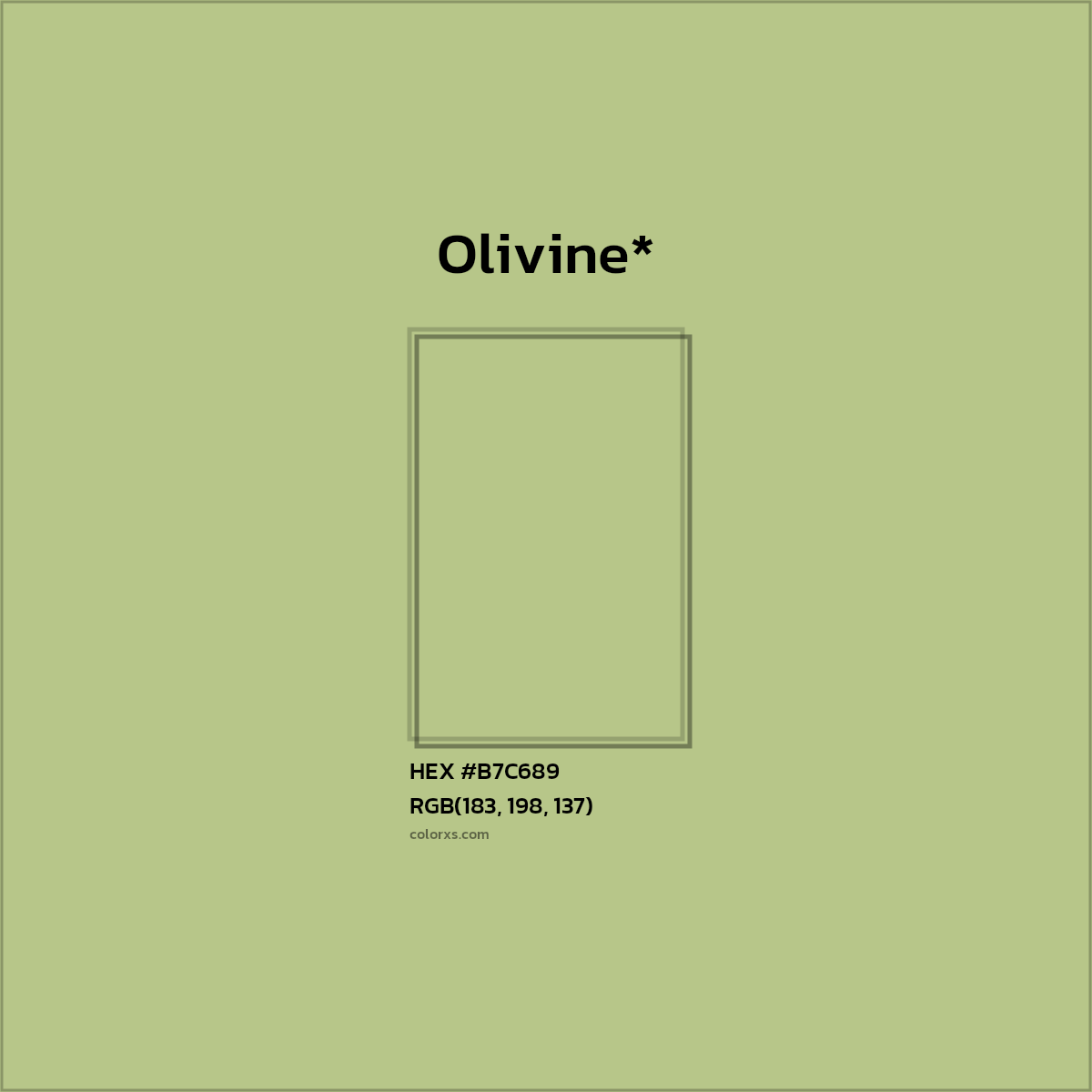 HEX #B7C689 Color Name, Color Code, Palettes, Similar Paints, Images