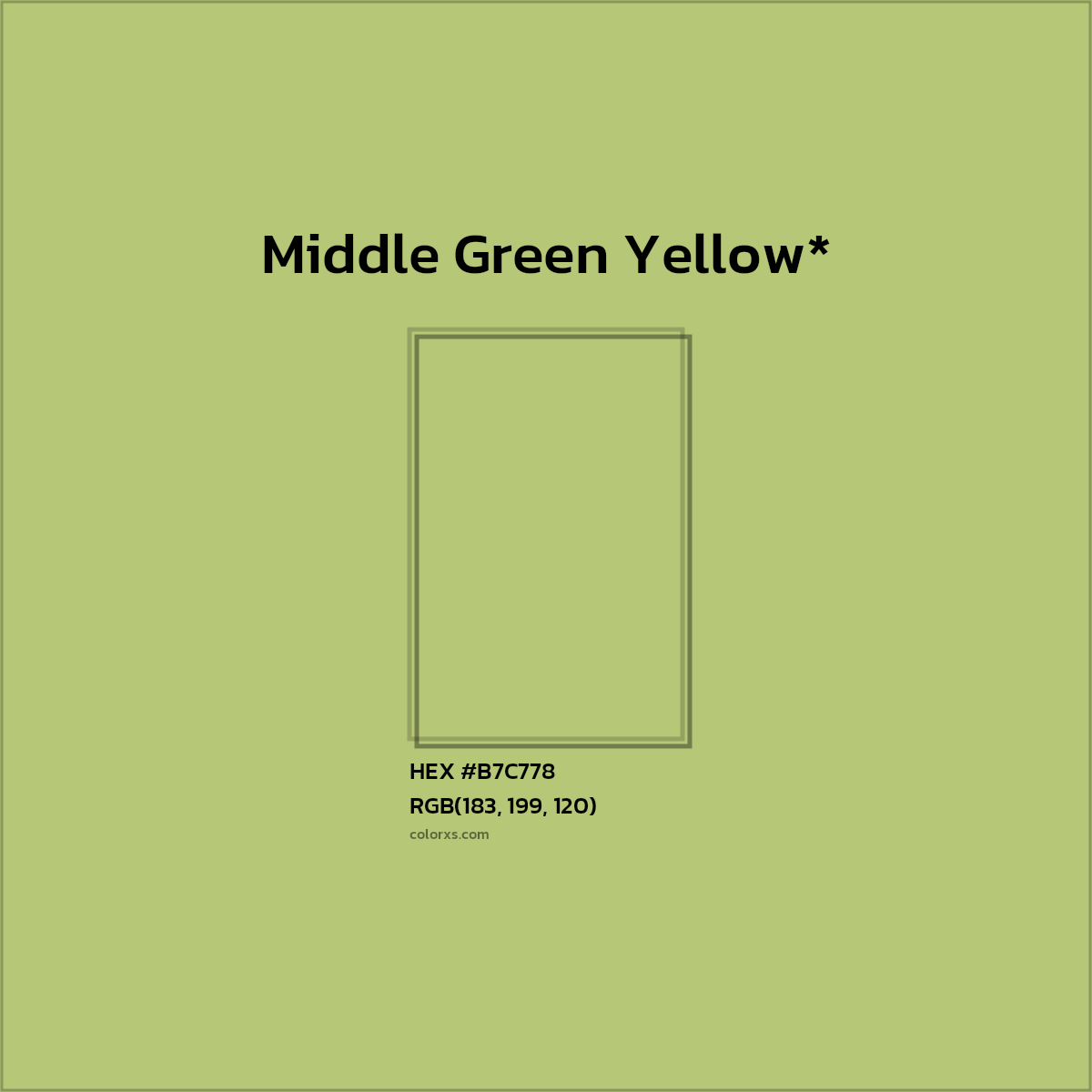 HEX #B7C778 Color Name, Color Code, Palettes, Similar Paints, Images