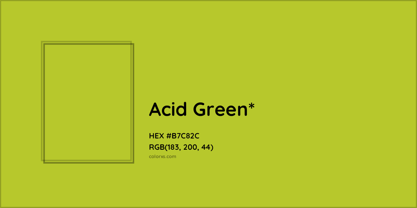 HEX #B7C82C Color Name, Color Code, Palettes, Similar Paints, Images