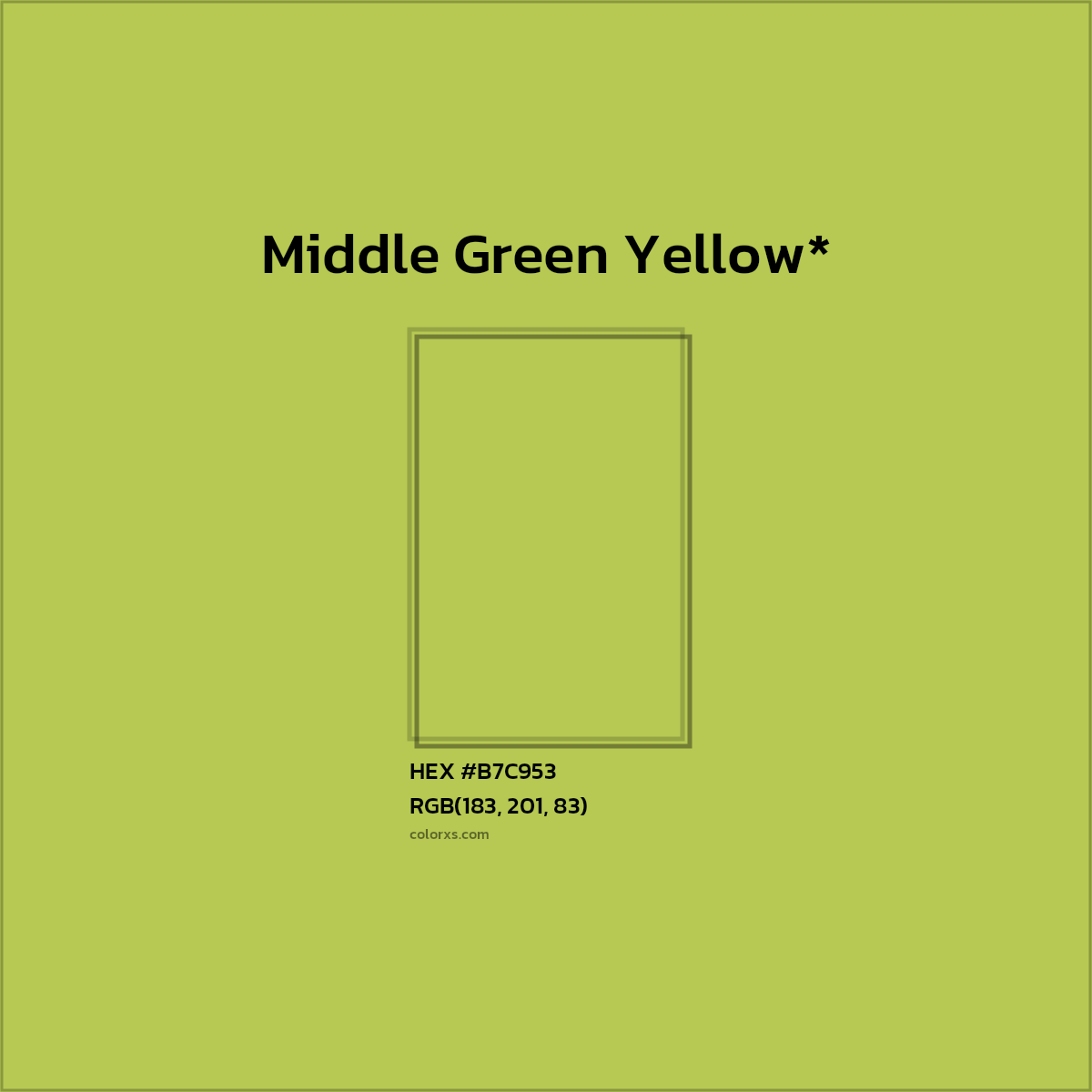 HEX #B7C953 Color Name, Color Code, Palettes, Similar Paints, Images