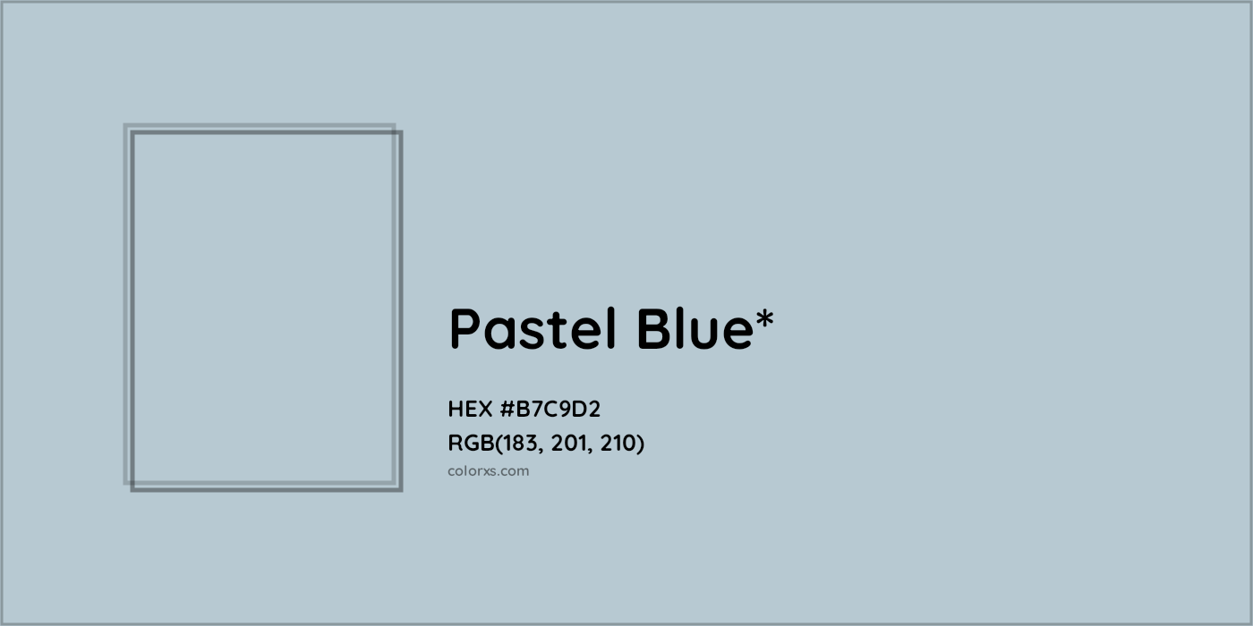 HEX #B7C9D2 Color Name, Color Code, Palettes, Similar Paints, Images