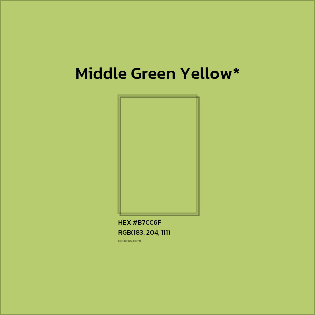 HEX #B7CC6F Color Name, Color Code, Palettes, Similar Paints, Images