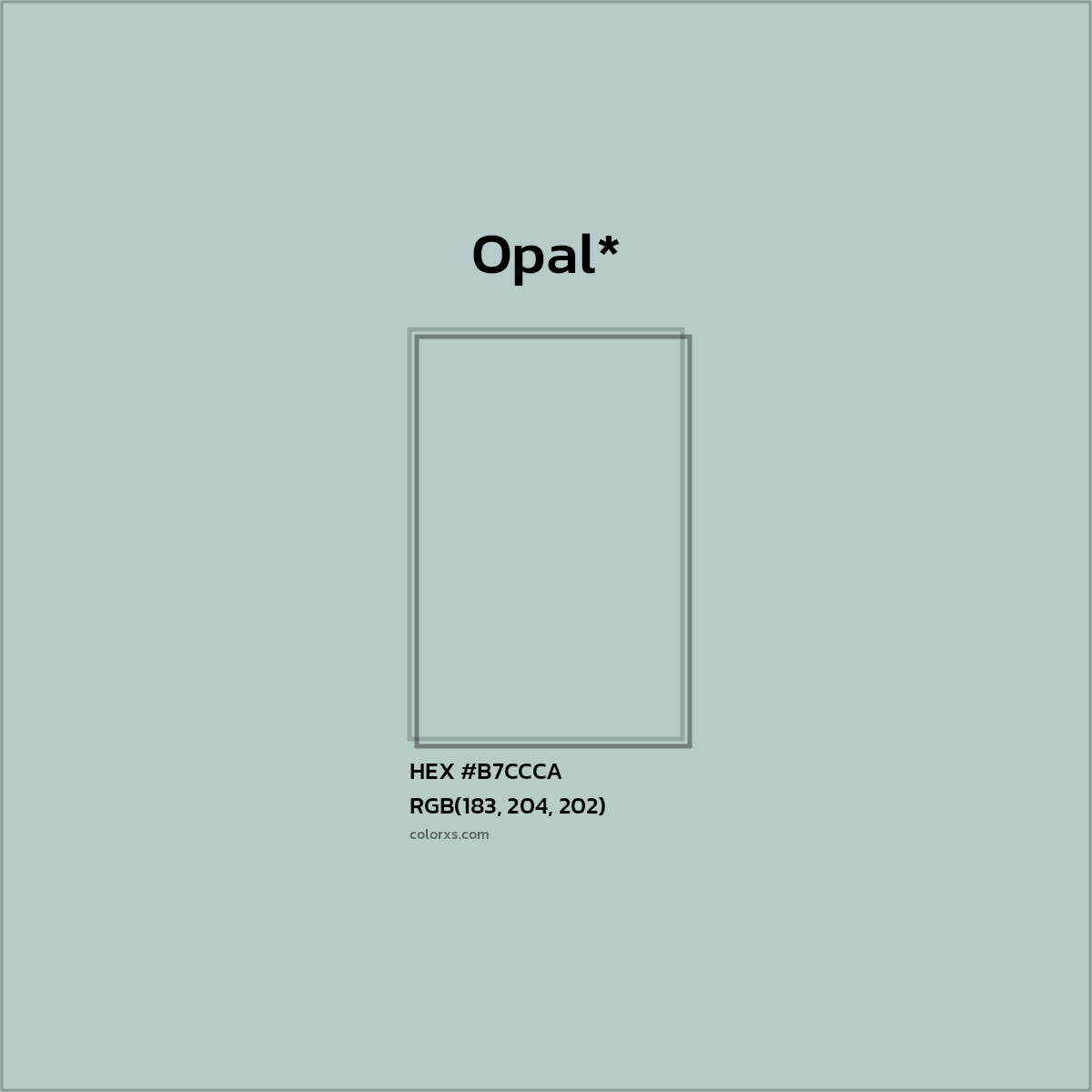 HEX #B7CCCA Color Name, Color Code, Palettes, Similar Paints, Images