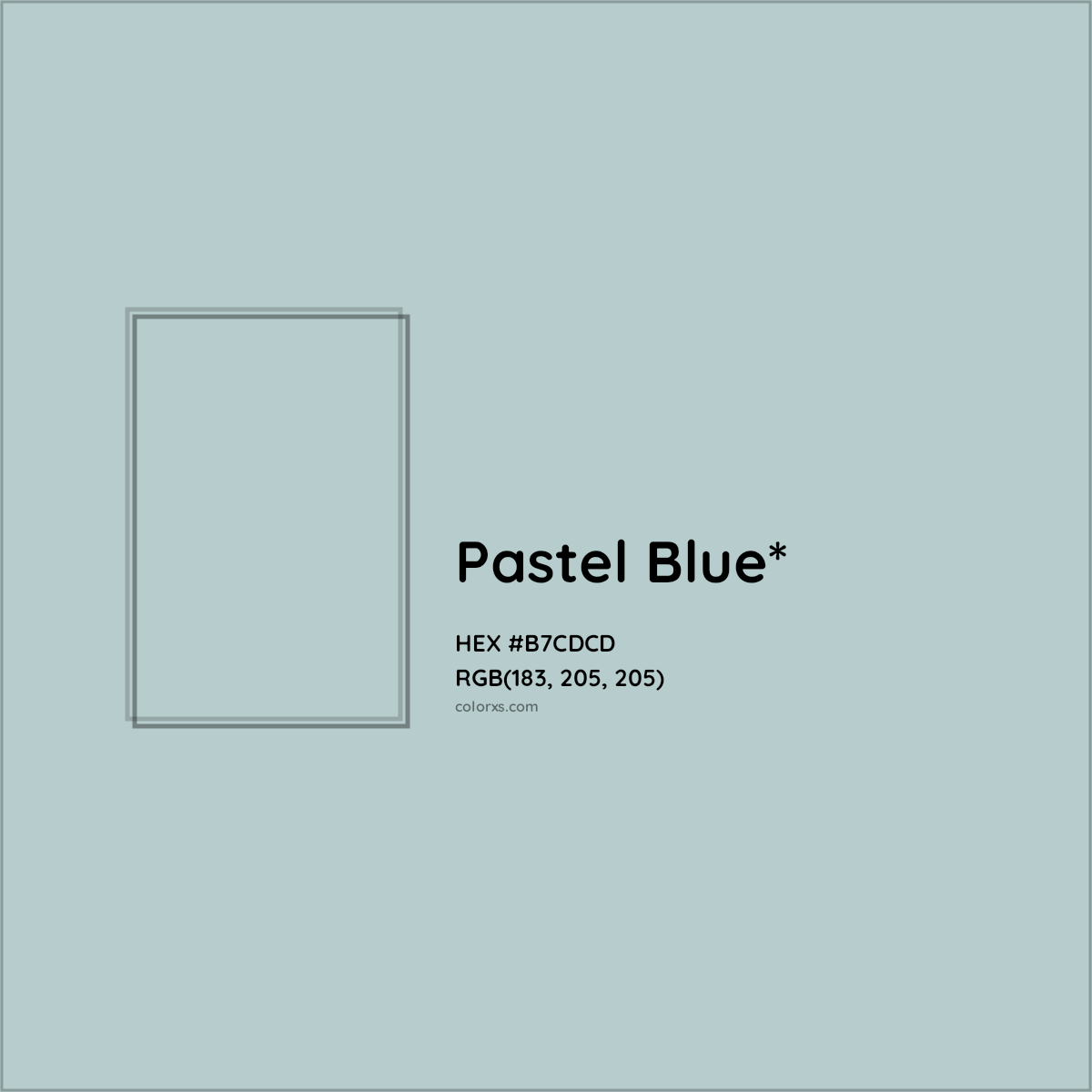 HEX #B7CDCD Color Name, Color Code, Palettes, Similar Paints, Images