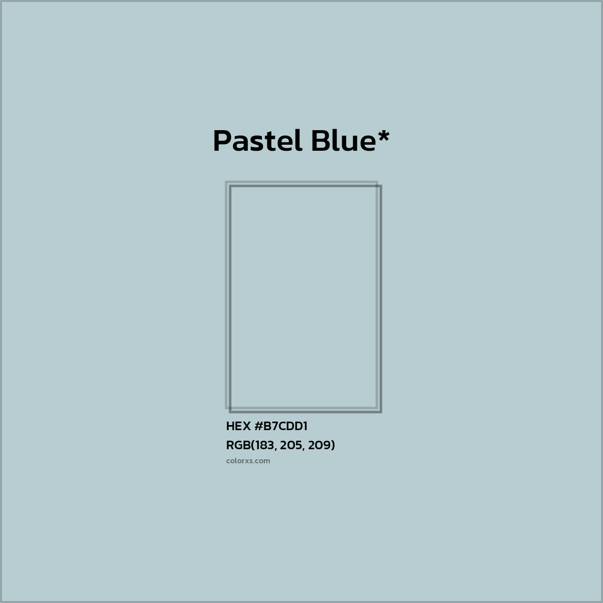 HEX #B7CDD1 Color Name, Color Code, Palettes, Similar Paints, Images