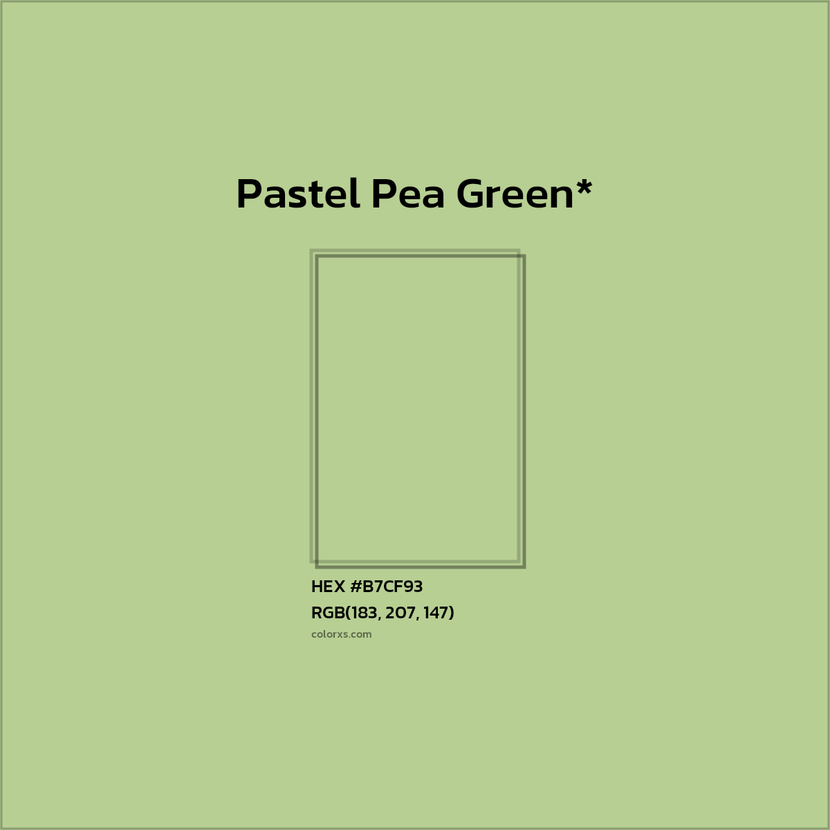 HEX #B7CF93 Color Name, Color Code, Palettes, Similar Paints, Images