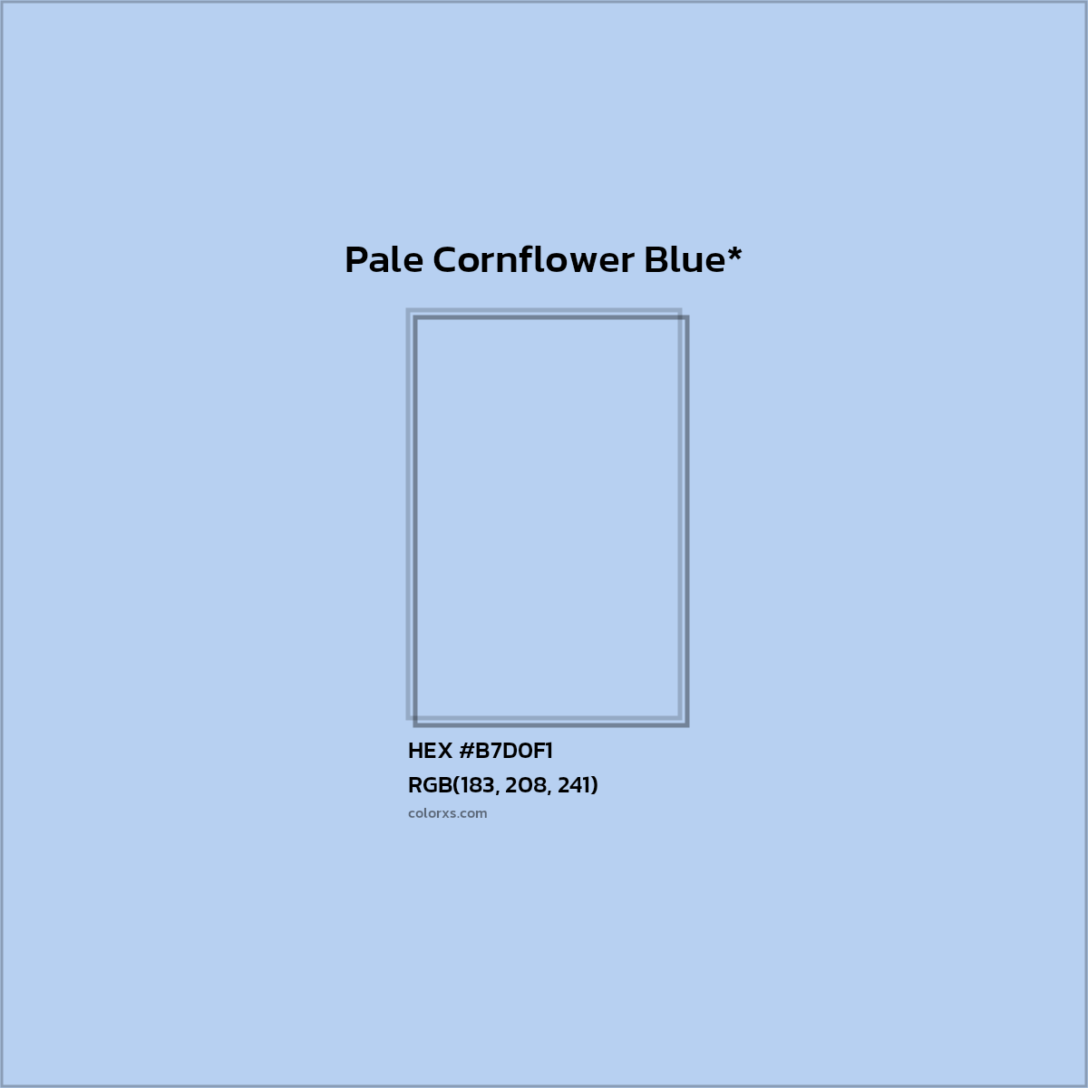 HEX #B7D0F1 Color Name, Color Code, Palettes, Similar Paints, Images