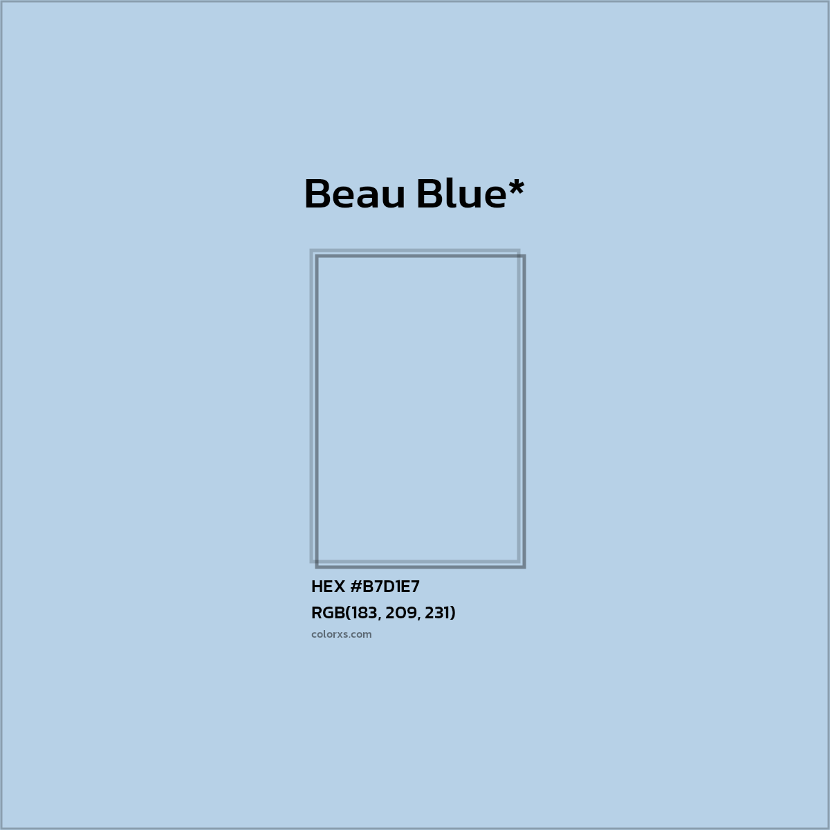 HEX #B7D1E7 Color Name, Color Code, Palettes, Similar Paints, Images