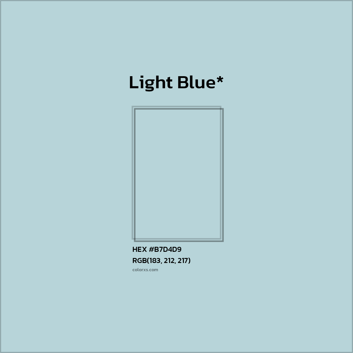 HEX #B7D4D9 Color Name, Color Code, Palettes, Similar Paints, Images