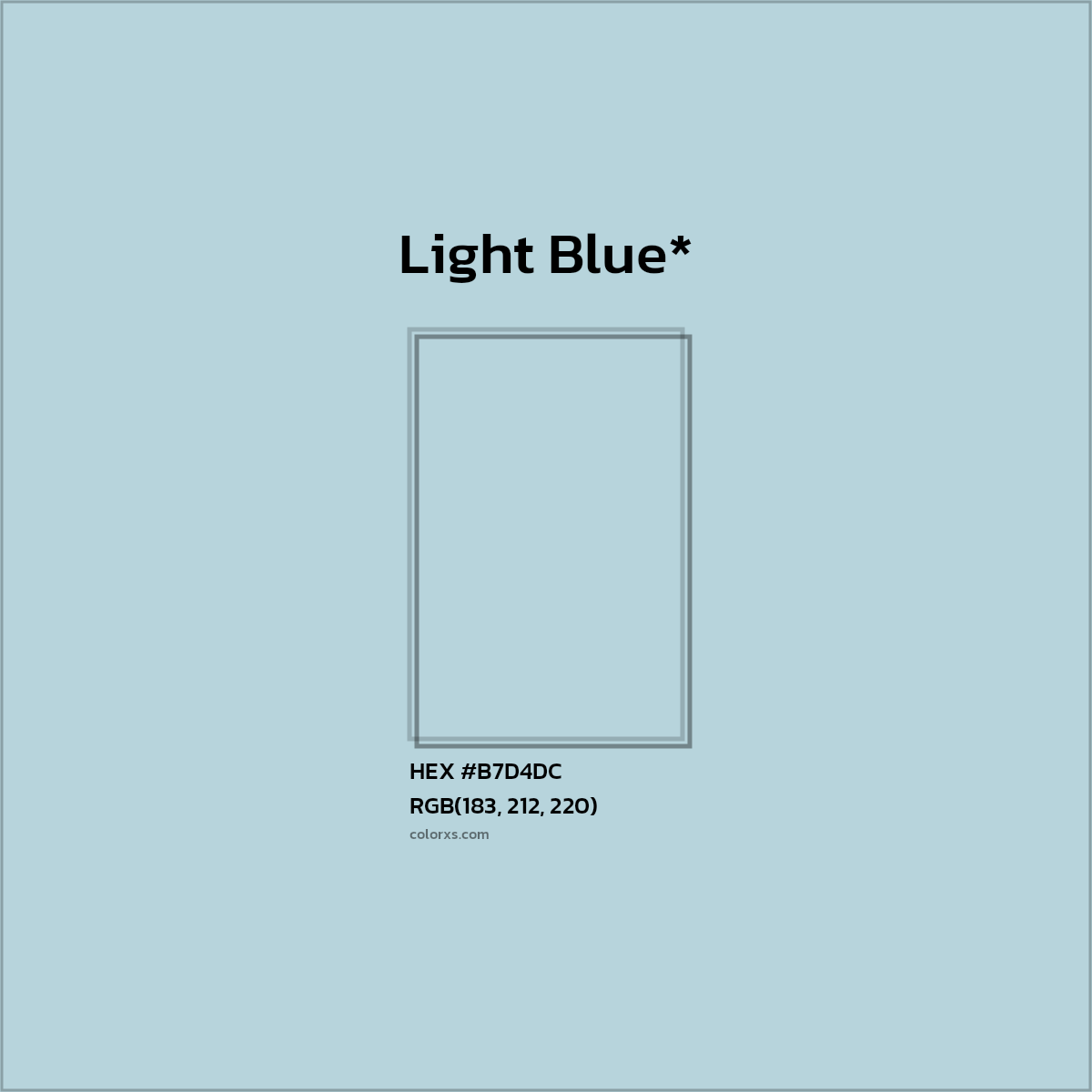 HEX #B7D4DC Color Name, Color Code, Palettes, Similar Paints, Images