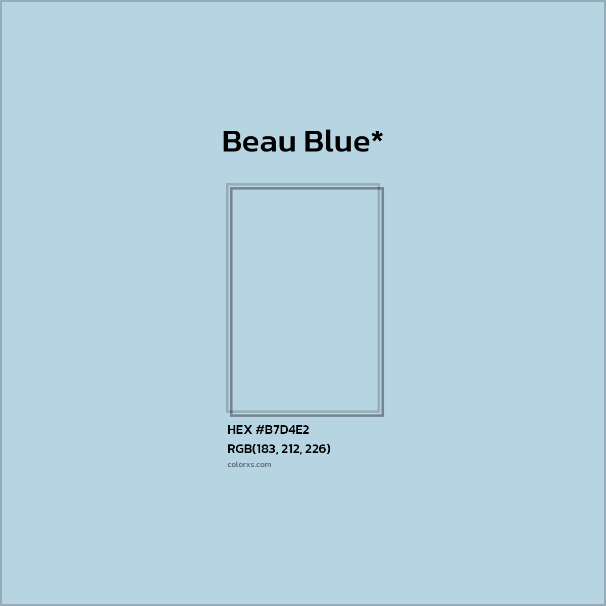 HEX #B7D4E2 Color Name, Color Code, Palettes, Similar Paints, Images