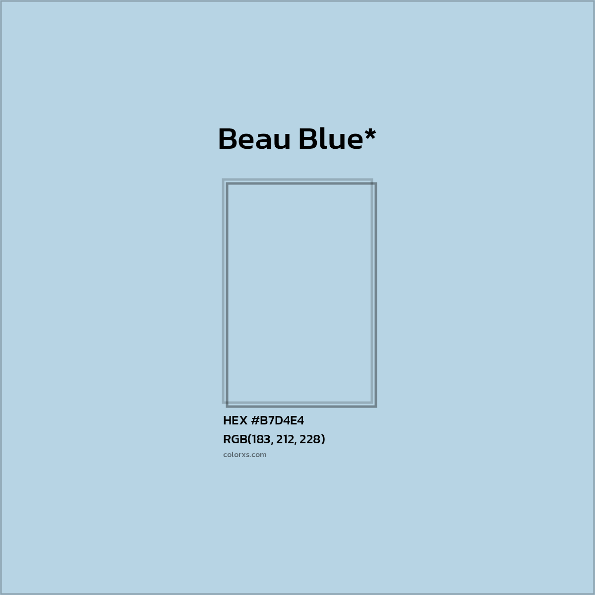 HEX #B7D4E4 Color Name, Color Code, Palettes, Similar Paints, Images