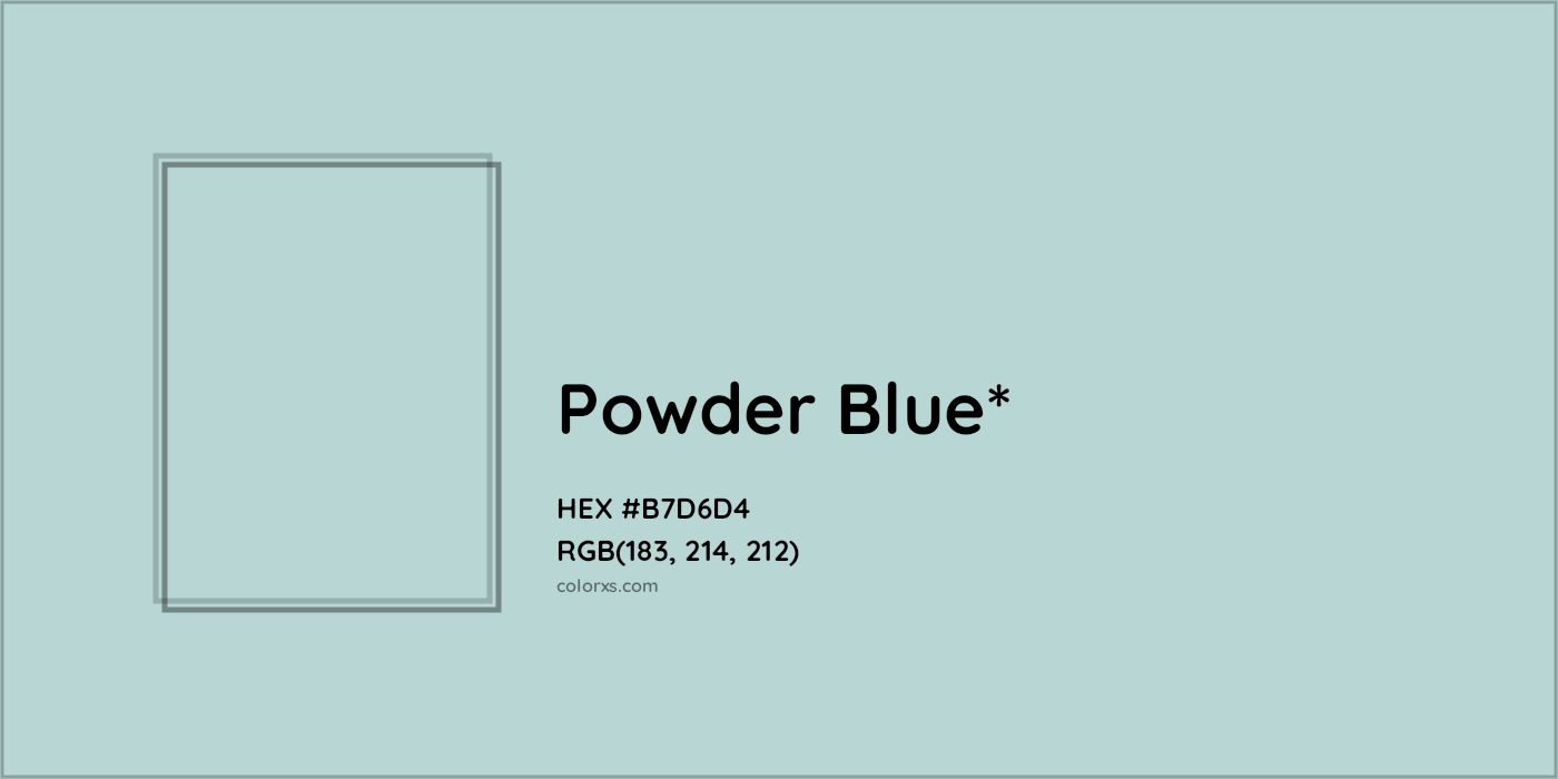 HEX #B7D6D4 Color Name, Color Code, Palettes, Similar Paints, Images