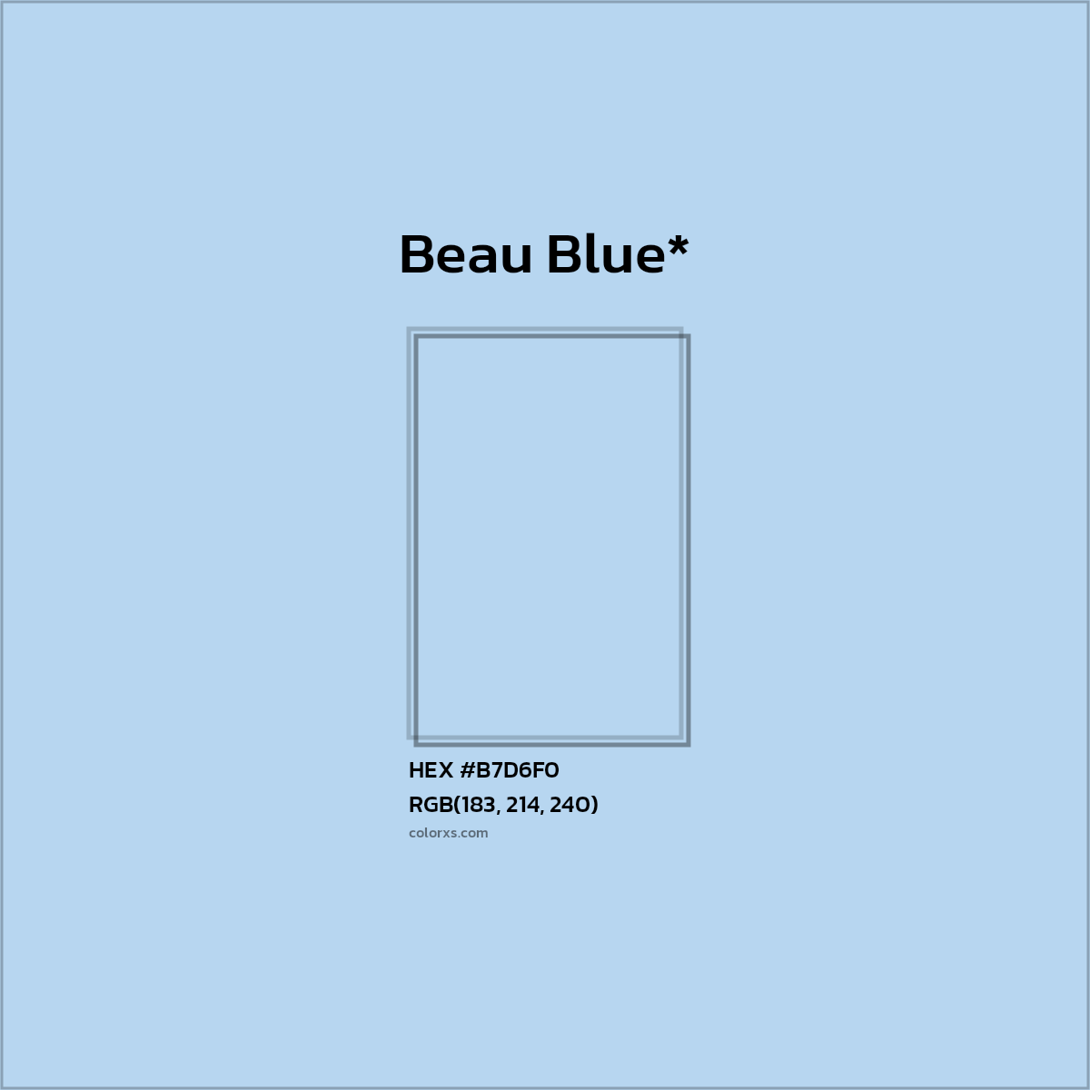 HEX #B7D6F0 Color Name, Color Code, Palettes, Similar Paints, Images