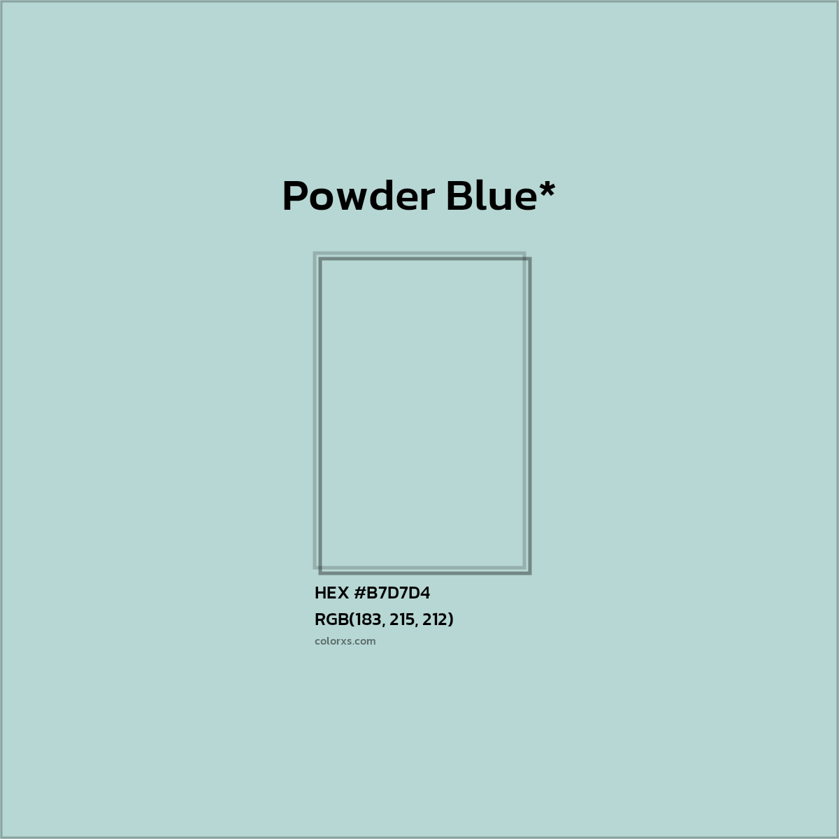 HEX #B7D7D4 Color Name, Color Code, Palettes, Similar Paints, Images