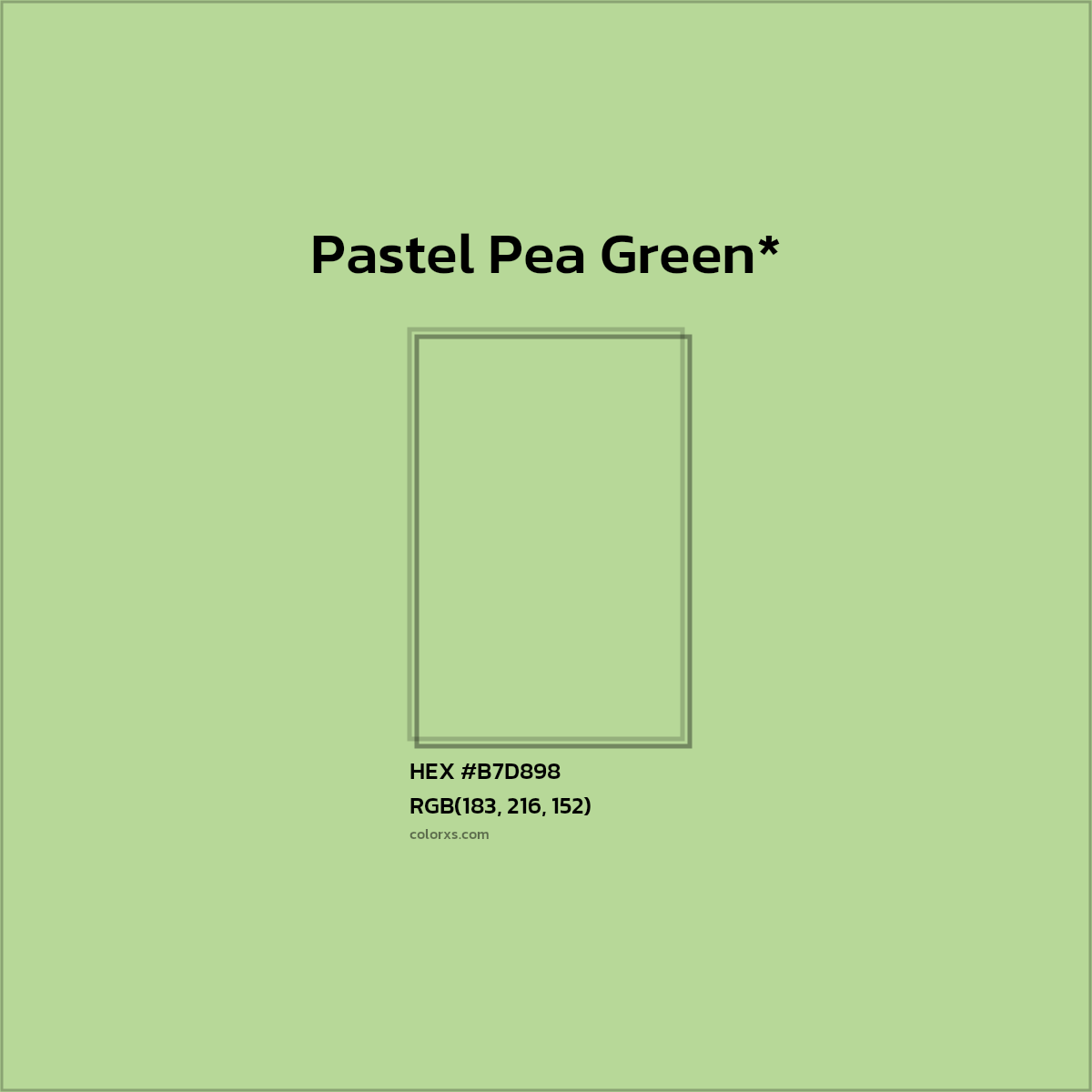 HEX #B7D898 Color Name, Color Code, Palettes, Similar Paints, Images