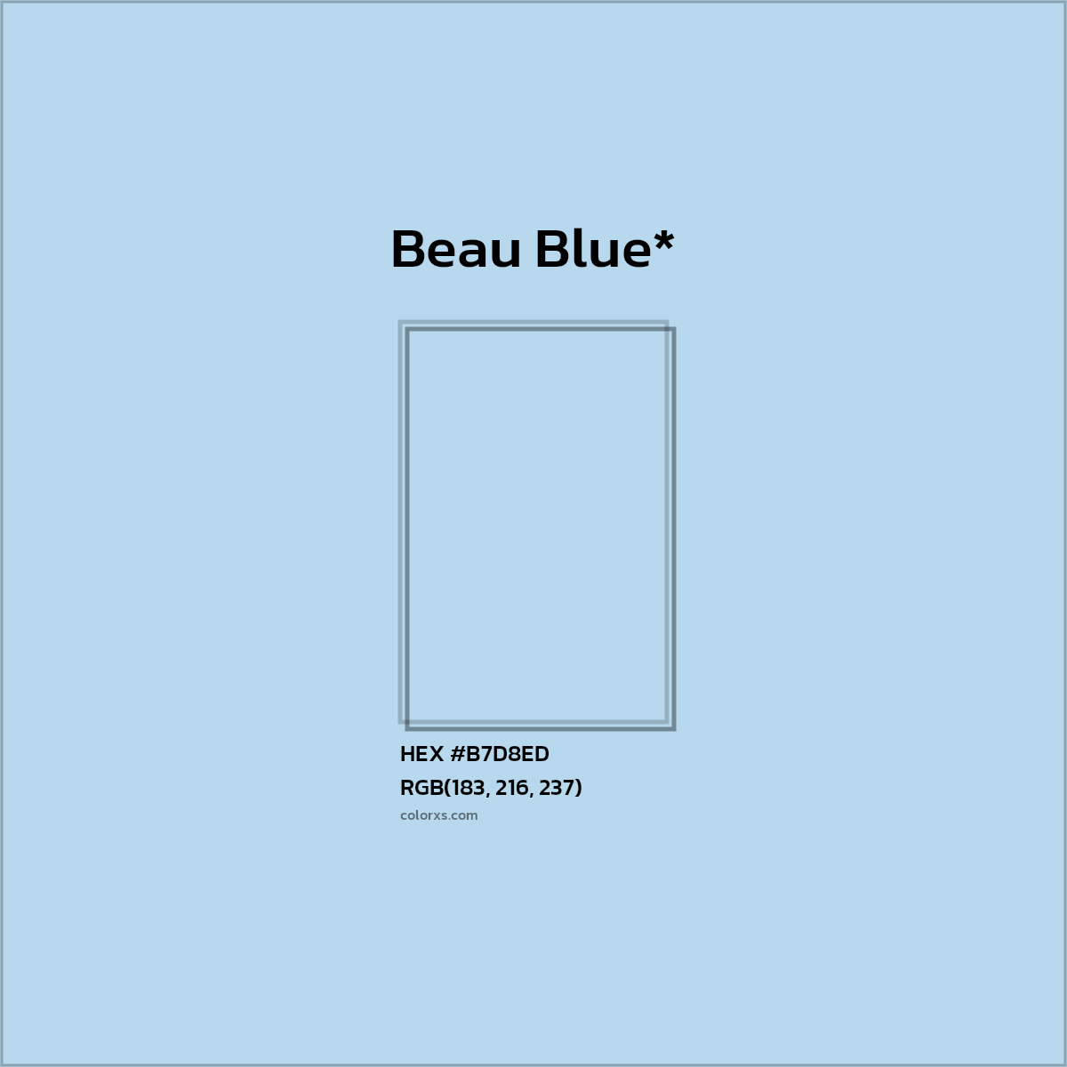 HEX #B7D8ED Color Name, Color Code, Palettes, Similar Paints, Images