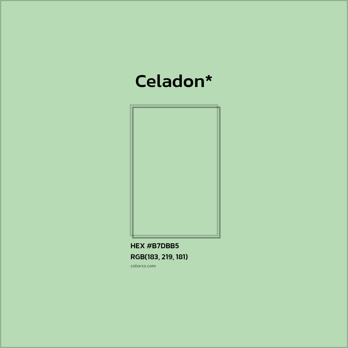 HEX #B7DBB5 Color Name, Color Code, Palettes, Similar Paints, Images
