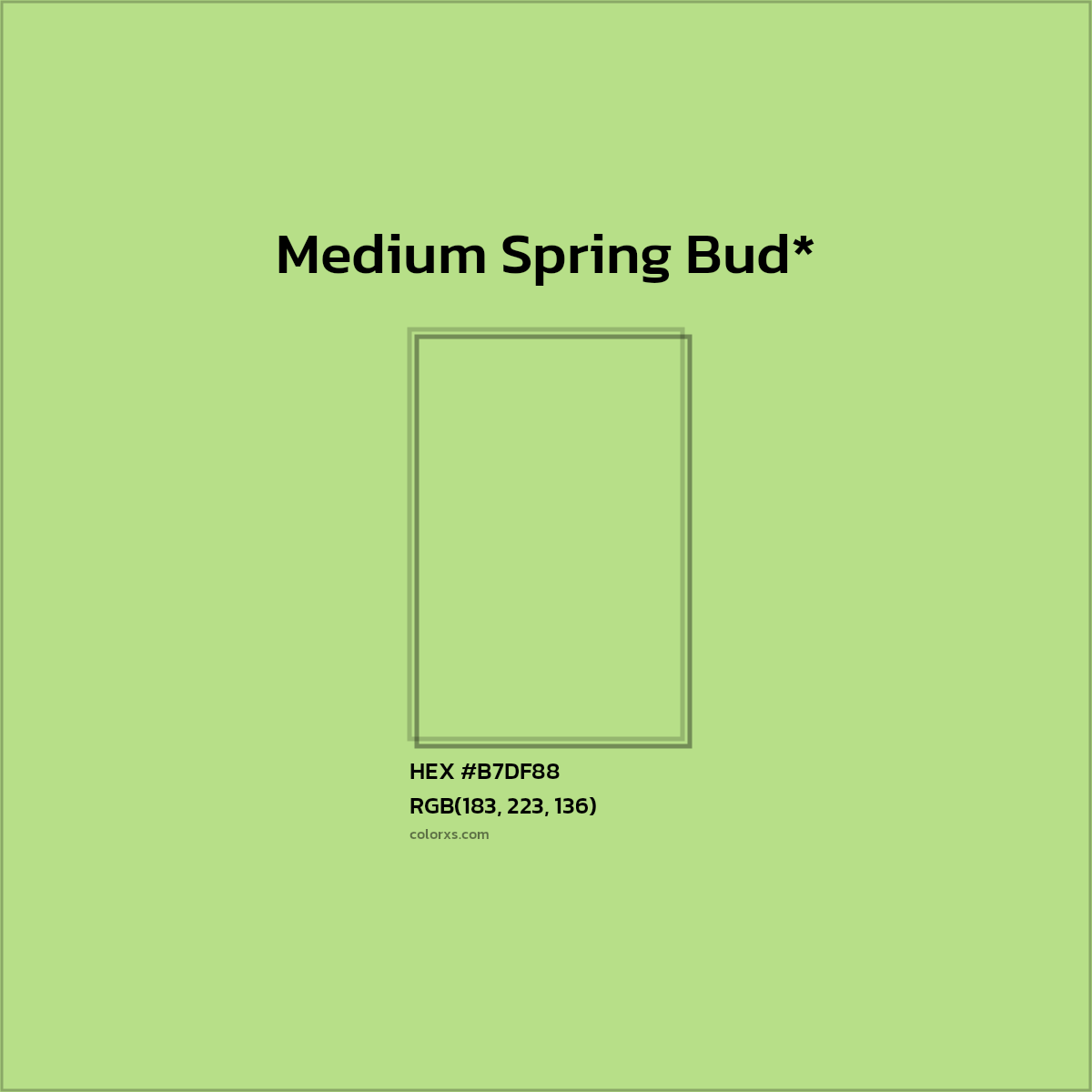 HEX #B7DF88 Color Name, Color Code, Palettes, Similar Paints, Images