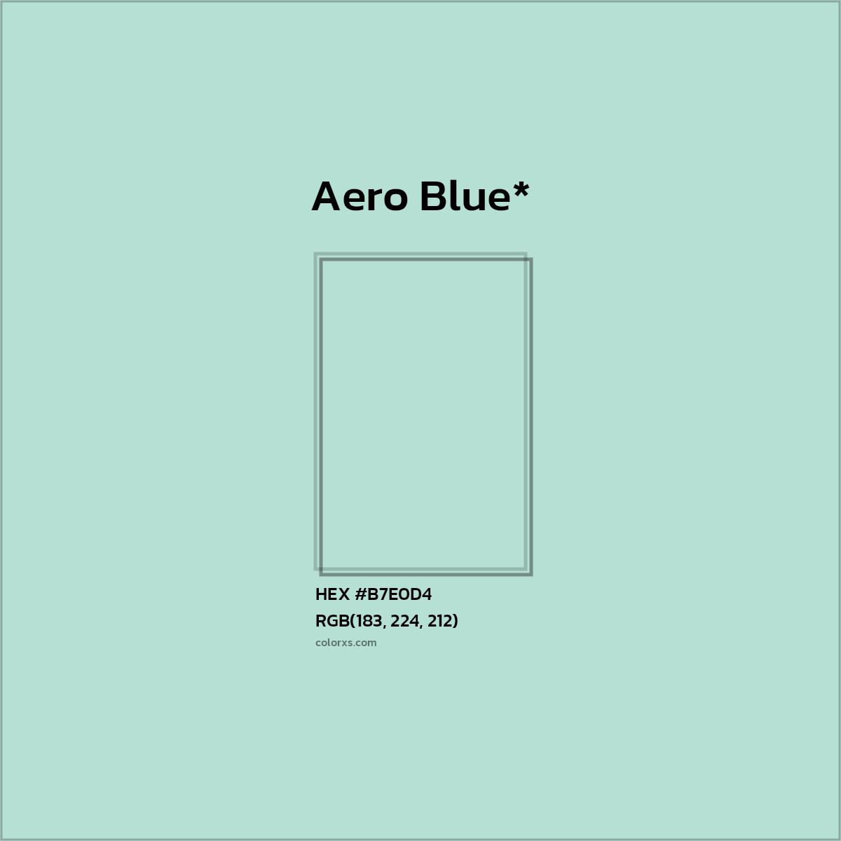 HEX #B7E0D4 Color Name, Color Code, Palettes, Similar Paints, Images