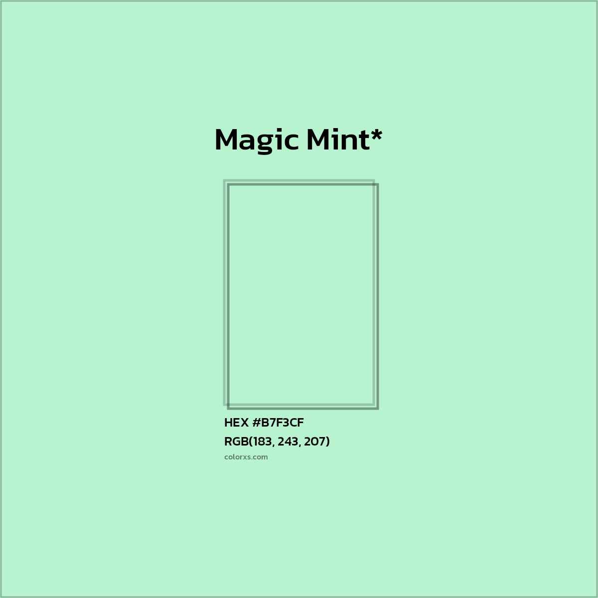 HEX #B7F3CF Color Name, Color Code, Palettes, Similar Paints, Images
