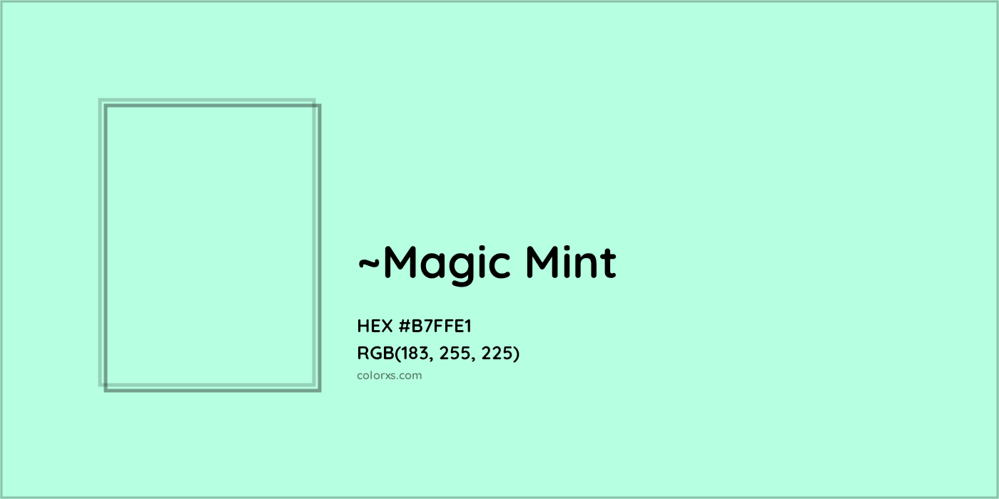 HEX #B7FFE1 Color Name, Color Code, Palettes, Similar Paints, Images