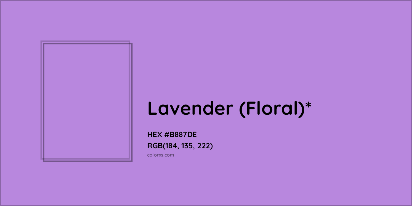 HEX #B887DE Color Name, Color Code, Palettes, Similar Paints, Images