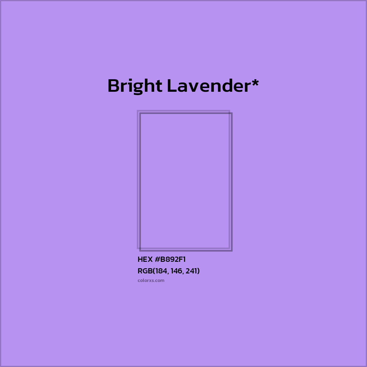 HEX #B892F1 Color Name, Color Code, Palettes, Similar Paints, Images