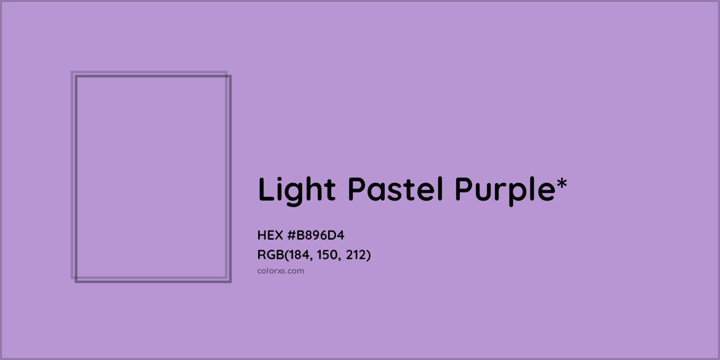 HEX #B896D4 Color Name, Color Code, Palettes, Similar Paints, Images