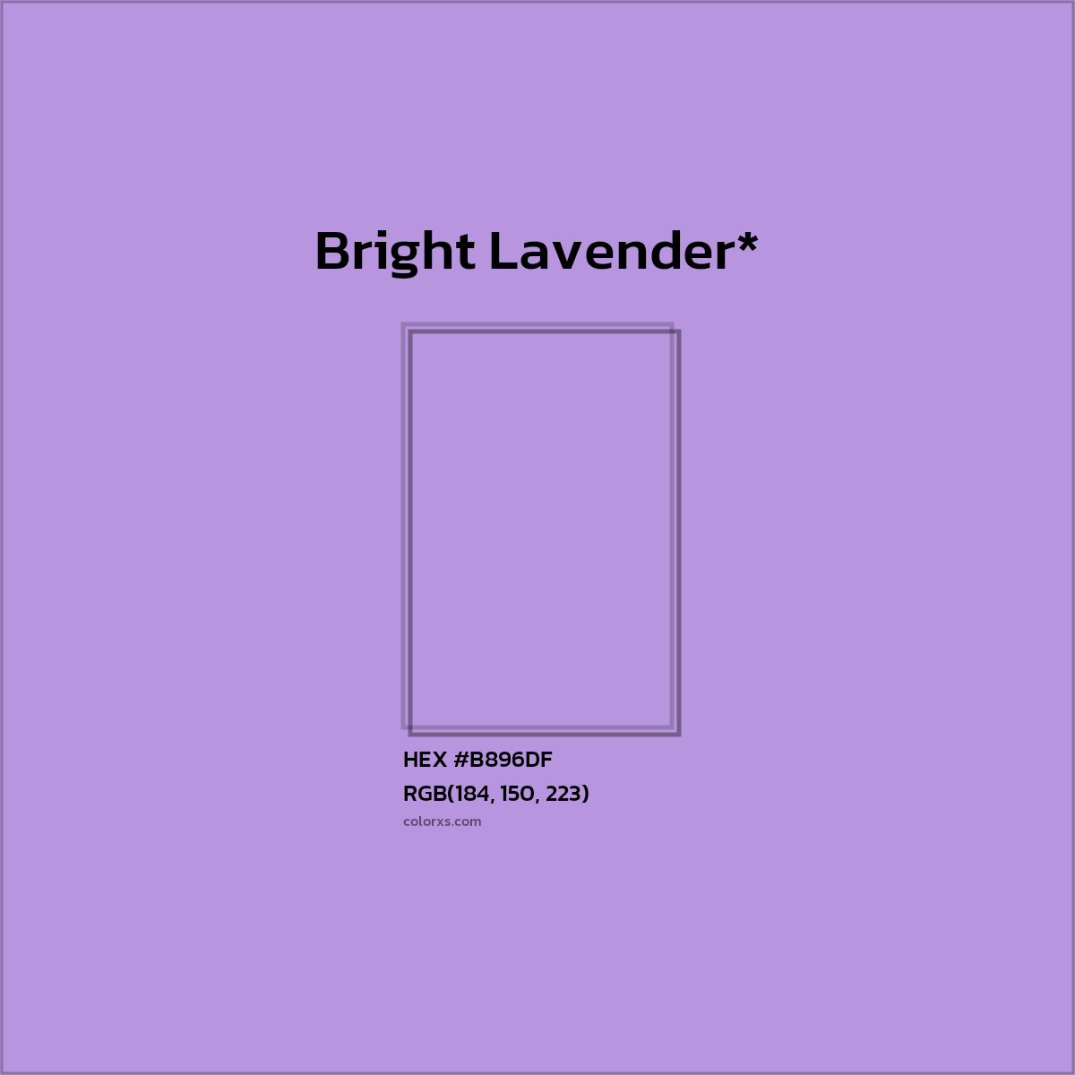 HEX #B896DF Color Name, Color Code, Palettes, Similar Paints, Images