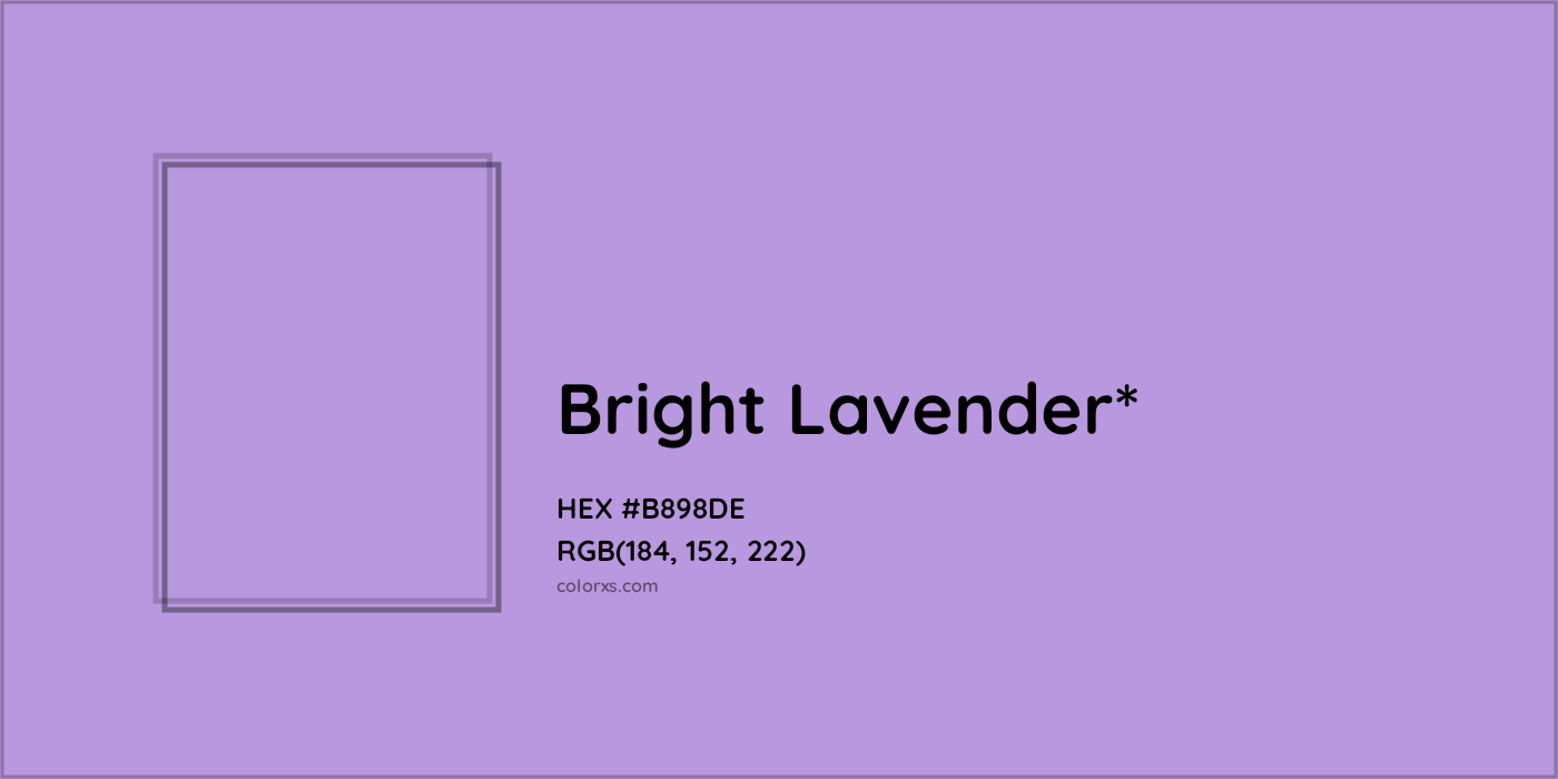 HEX #B898DE Color Name, Color Code, Palettes, Similar Paints, Images
