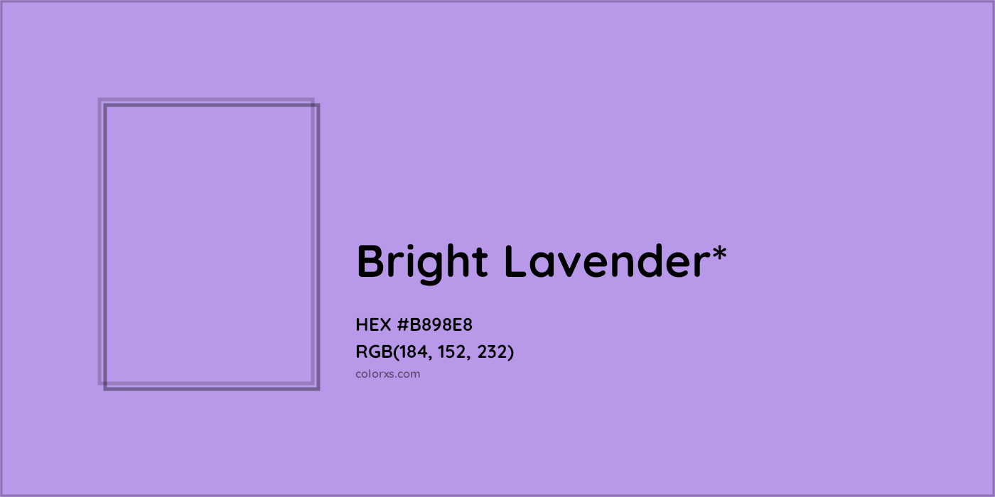 HEX #B898E8 Color Name, Color Code, Palettes, Similar Paints, Images