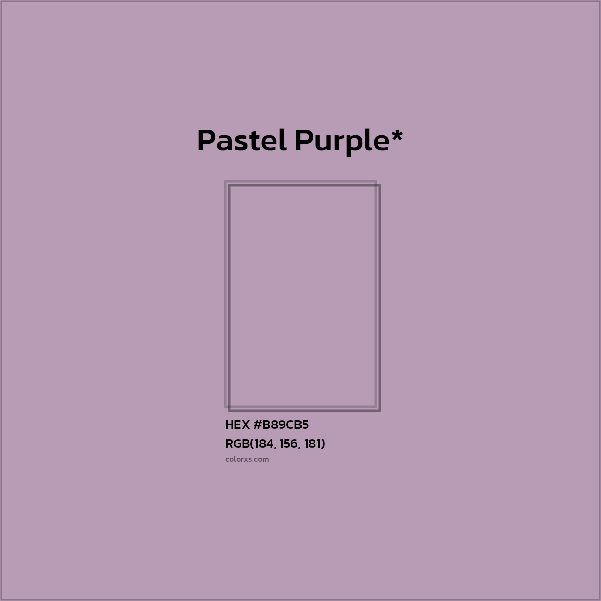 HEX #B89CB5 Color Name, Color Code, Palettes, Similar Paints, Images