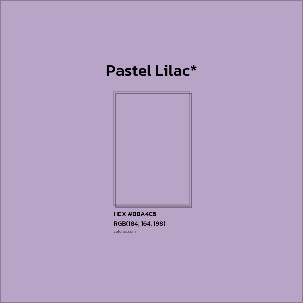 HEX #B8A4C6 Color Name, Color Code, Palettes, Similar Paints, Images