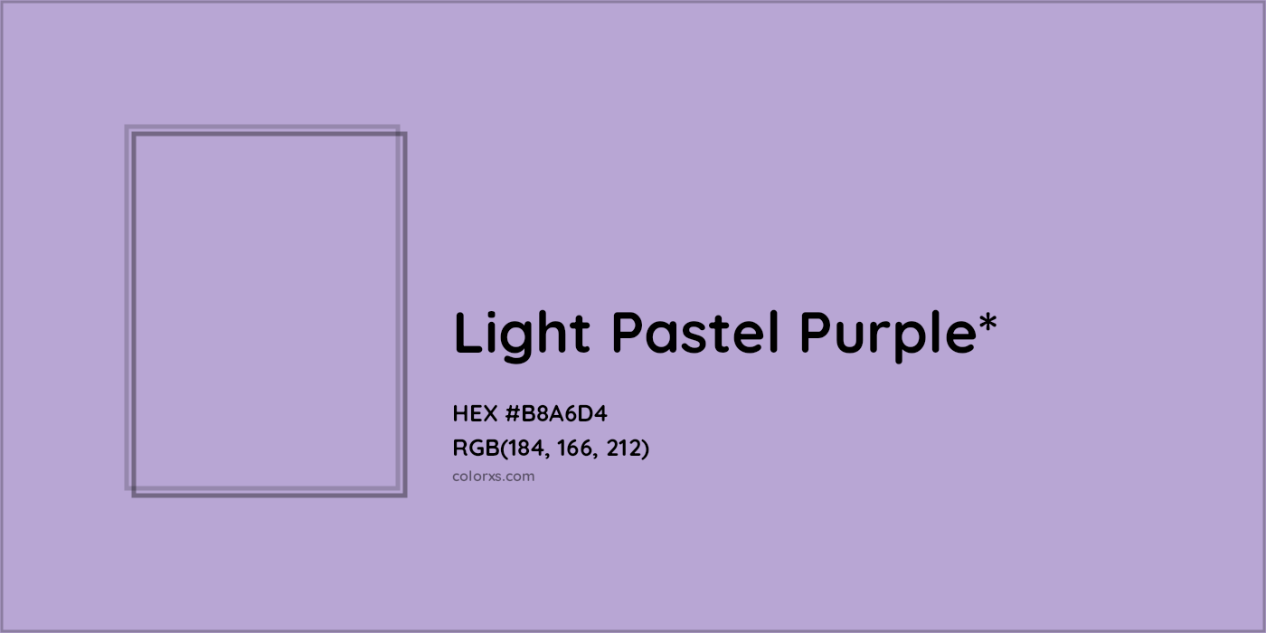 HEX #B8A6D4 Color Name, Color Code, Palettes, Similar Paints, Images