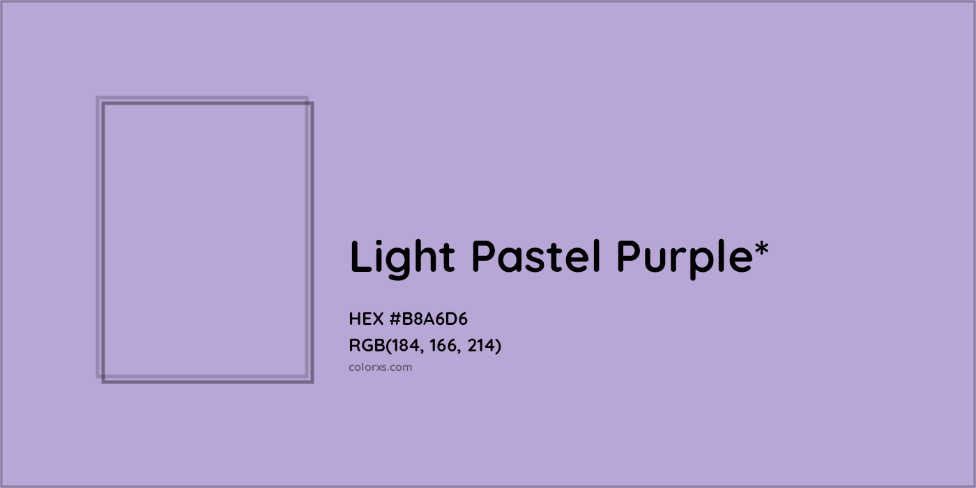 HEX #B8A6D6 Color Name, Color Code, Palettes, Similar Paints, Images