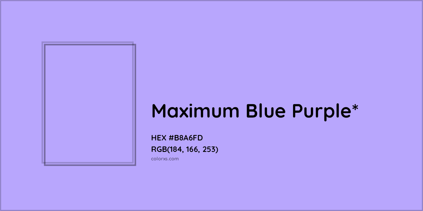 HEX #B8A6FD Color Name, Color Code, Palettes, Similar Paints, Images