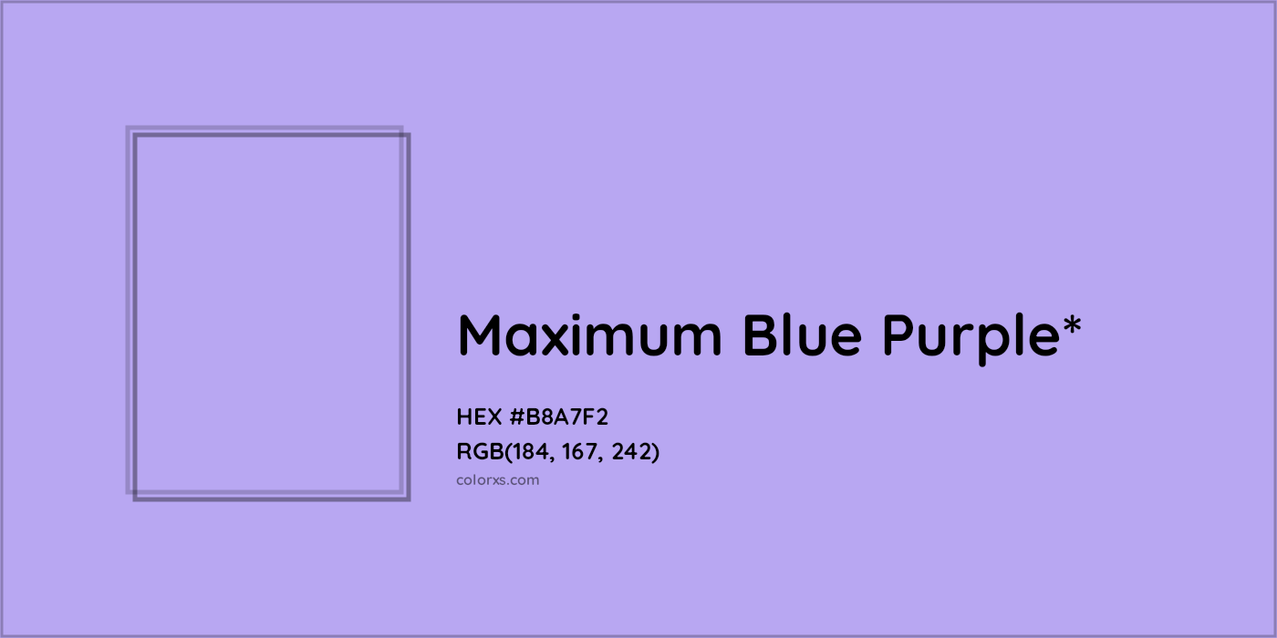 HEX #B8A7F2 Color Name, Color Code, Palettes, Similar Paints, Images