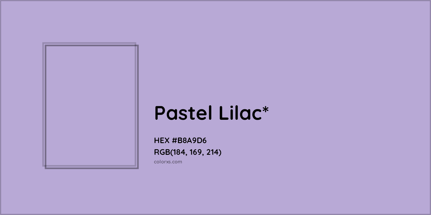 HEX #B8A9D6 Color Name, Color Code, Palettes, Similar Paints, Images