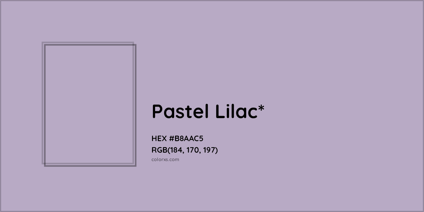 HEX #B8AAC5 Color Name, Color Code, Palettes, Similar Paints, Images