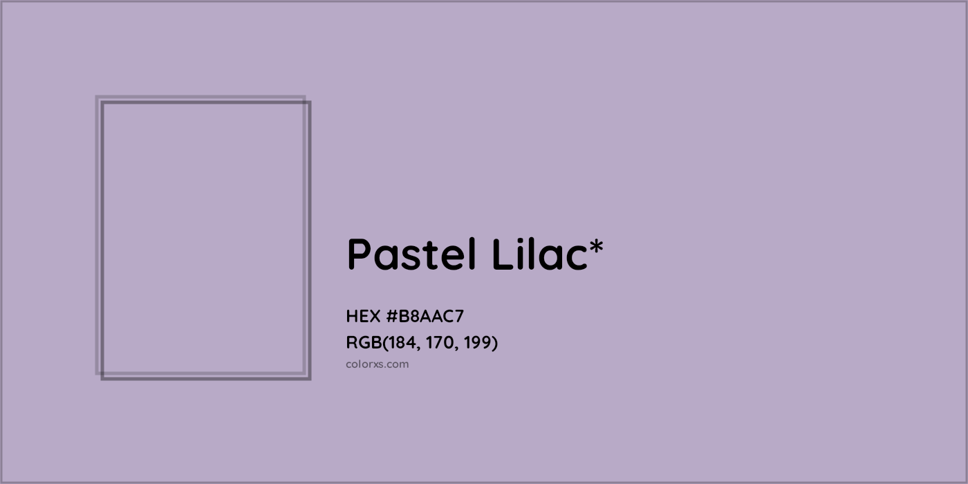 HEX #B8AAC7 Color Name, Color Code, Palettes, Similar Paints, Images