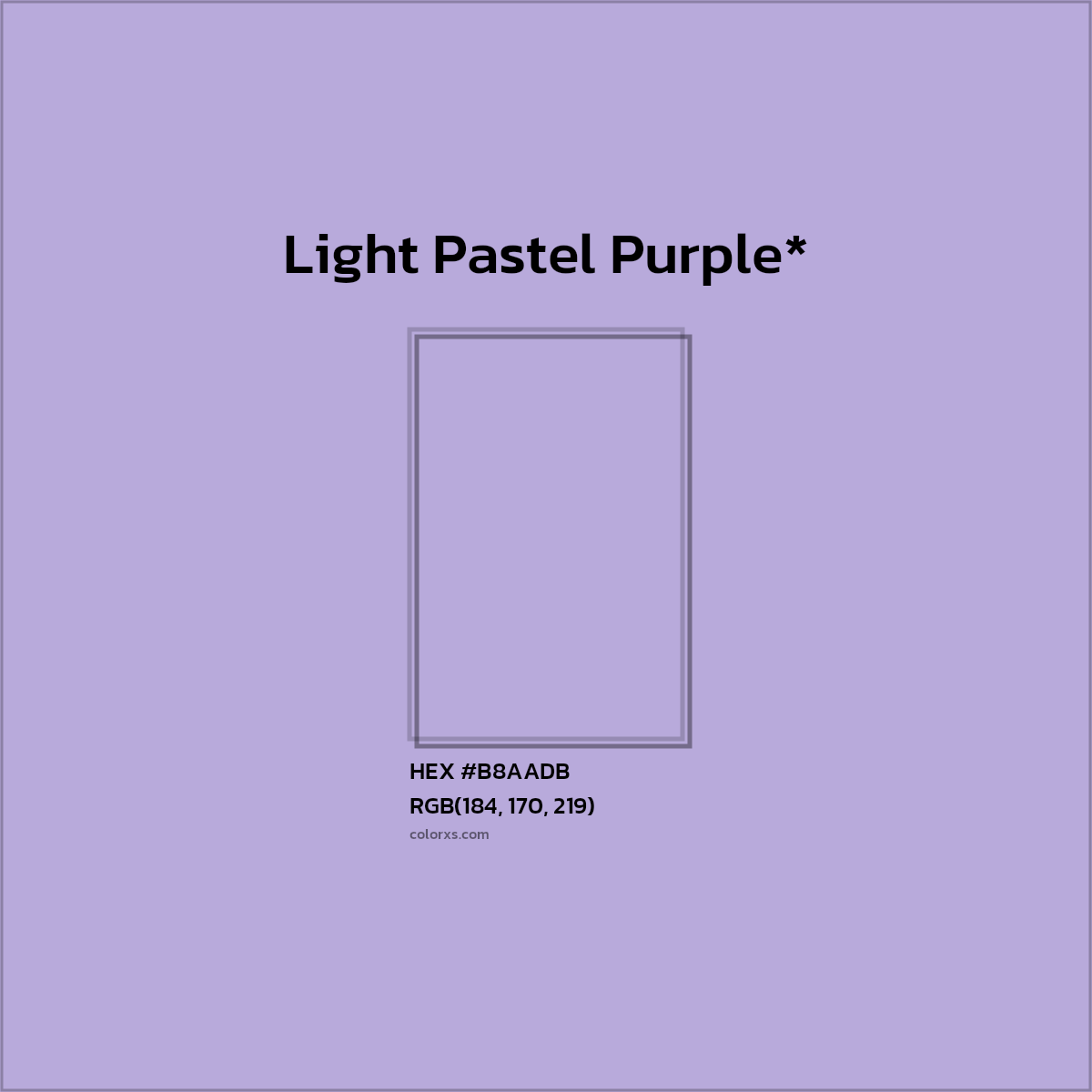 HEX #B8AADB Color Name, Color Code, Palettes, Similar Paints, Images