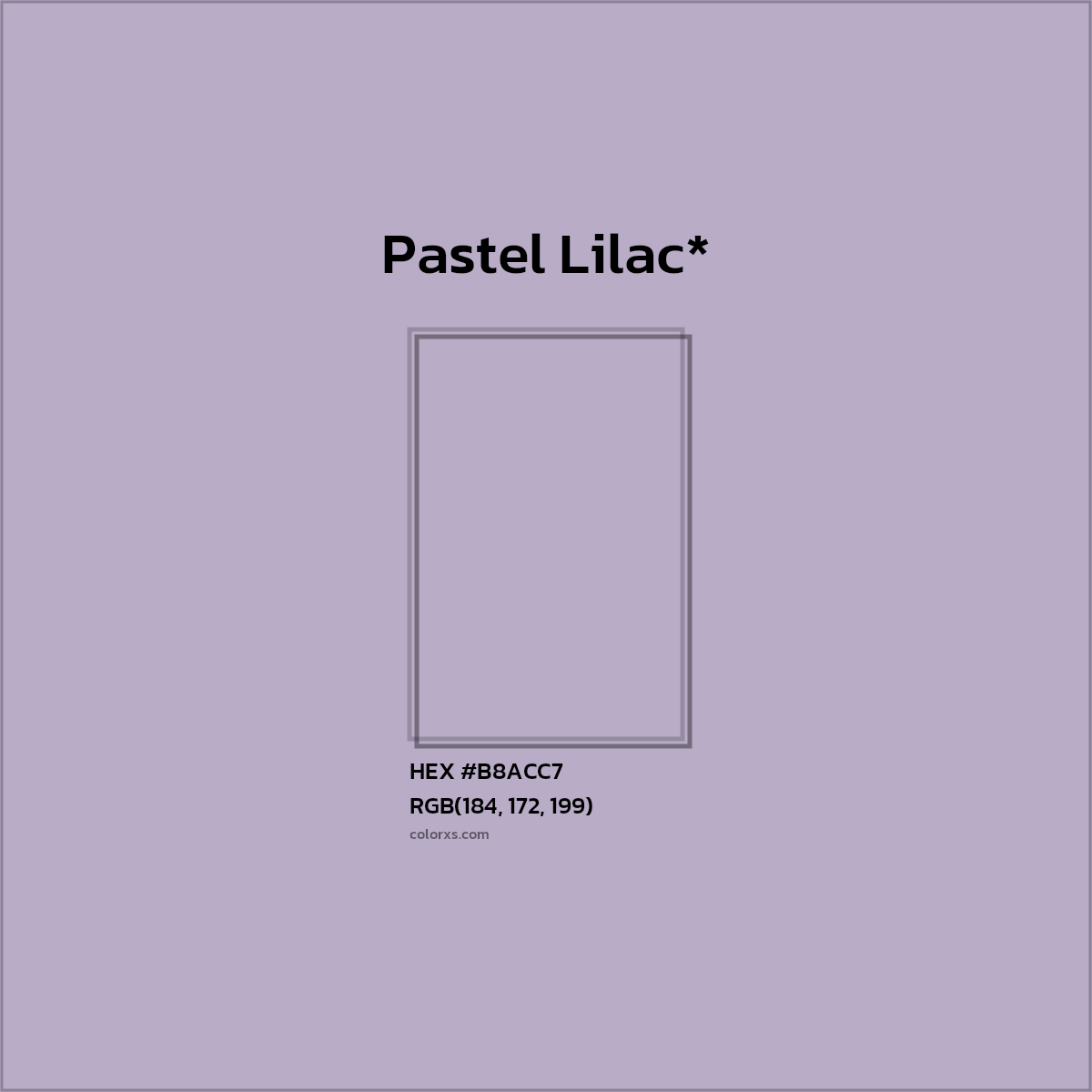 HEX #B8ACC7 Color Name, Color Code, Palettes, Similar Paints, Images