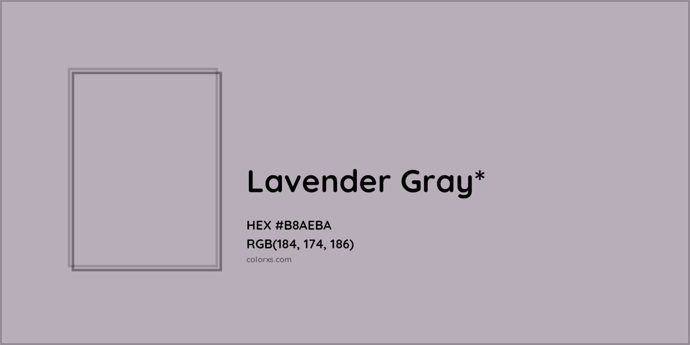 HEX #B8AEBA Color Name, Color Code, Palettes, Similar Paints, Images