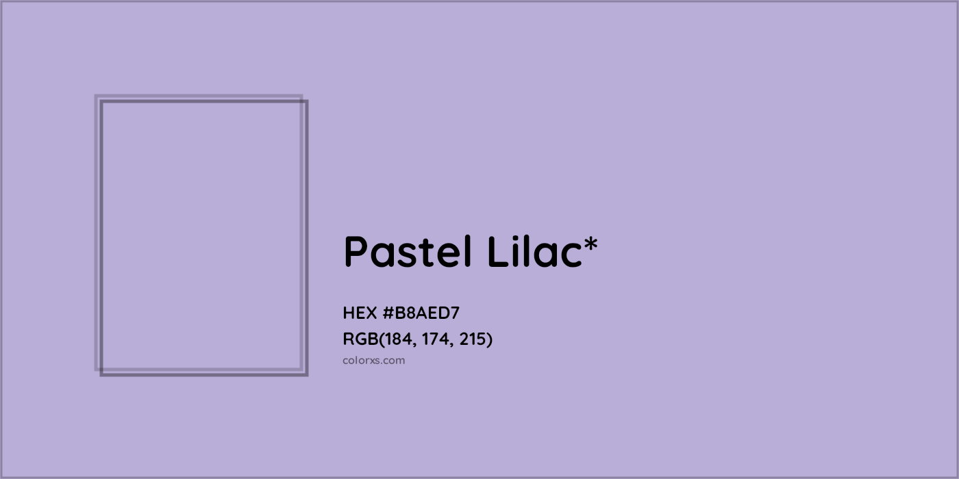 HEX #B8AED7 Color Name, Color Code, Palettes, Similar Paints, Images